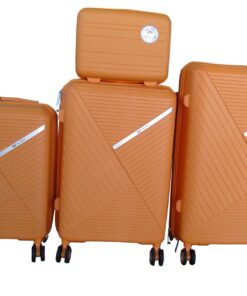Unbreakable PP Hardside 4-Piece Spinner Luggage Set - Orange