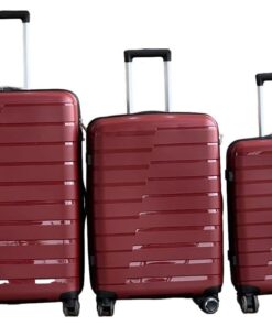 Unbreakable PP Luggage-3 Piece Suitcase Set 29inch - Burgundy