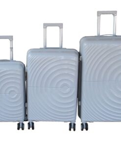 Unbreakable Silver Spinner Luggage Set- Durable PP Retractable Handles - 3 Piece