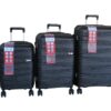 Unbreakable Travel Luggage 3 Piece Suitcases Spinner - Bkack