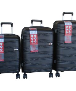 Unbreakable Travel Luggage 3 Piece Suitcases Spinner - Bkack