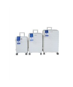 Unbreakable Travel Luggage 3 Piece Suitcases Spinner - Cream White
