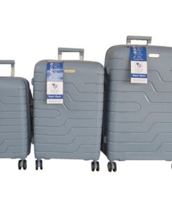 Unbreakable Travel Luggage 3 Piece Suitcases Spinner - Grey