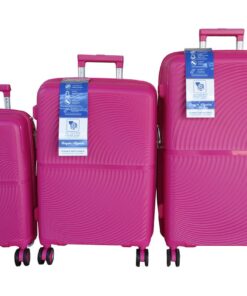 Unbreakable Travel Luggage 3 Piece Suitcases Spinner - Hot Pink