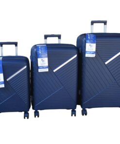 Unbreakable Travel Luggage 3 Piece Suitcases Spinner - Navy Blue