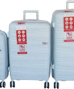 Unbreakable Travel Luggage 3 Piece Suitcases Spinner - White