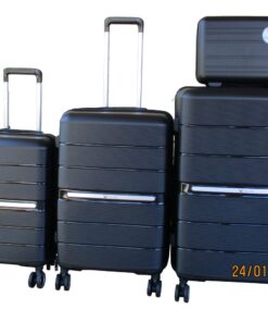 Unbreakable Travel Luggage 4 Piece Suitcases Spinner - Black
