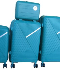Unbreakable Travel Luggage 4 Piece Suitcases Spinner - Coral Blue