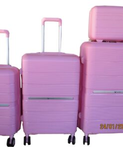 Unbreakable Travel Luggage 4 Piece Suitcases Spinner - Light Pink