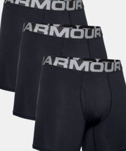 Under Armour Men's Charged Cotton 6-Inch Boxerjock - 3-Pack-Black - S