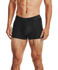 Under Armour Men's Tech 3" Boxerjock - 2-Pack - Black//Black