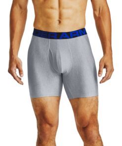 Under Armour Men's Tech 6" Boxerjock - 2-Pack - Mod Gray Light Heather - Academy//Mod Gray Light Heather - 2XL