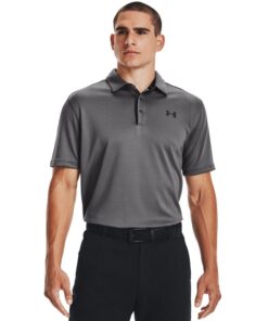 Under Armour Men's Tech Golf Polo - Graphite/Black - Graphite/Black/Black - L