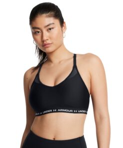 Under Armour Women's Crossback Low Training Sports Bra - Black/White - XS