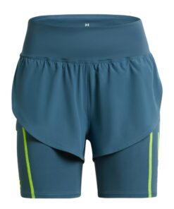 Under Armour Women's Run Anywhere Running Shorts - Static Blue/Static Blue/Lime - XS