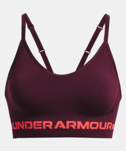Under Armour Women's Seamless Low Long Sports Bra - Dark Maroon/Beta - XS