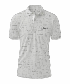 UnderPar Golf Polo - Heads Up - White Golf Icons - 2XL