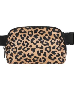 Unisex Athletica Nylon Waterproof Belt Bags by Soul Lifestyle - Yellow Leopard