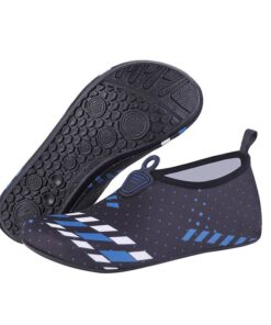 Unisex Beach Water Shoes Anti-Slip Barefoot Skin-fitting Beach Wading Shoes - Blue, Black - UK 5.5