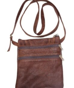 Unisex Genuine Leather Sling / Shoulder Bag - Brown