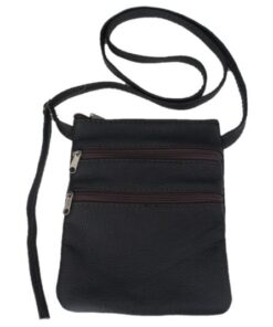 Unisex Genuine Leather Sling / Shoulder Bag - Dark Brown