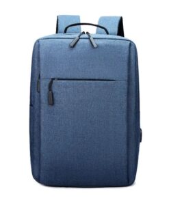 Unisex Laptop Backpack Bag With USB Charge - Blue