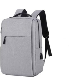 Unisex Laptop Backpack Bag With USB Charge - Grey