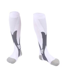 Unisex Long Compression Socks - White S/M - S-M