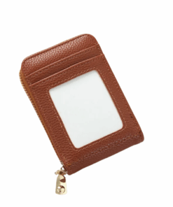 Unisex PU Leather ID & Credit Card Holder - Tan