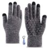 Unisex Winter Knit Thermal Fleece Anti-Slip Gloves & Opener