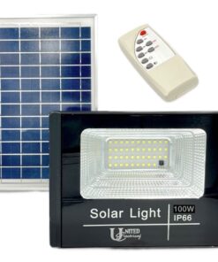 United Electrical 100W Solar LED Flood Light with Remote Control