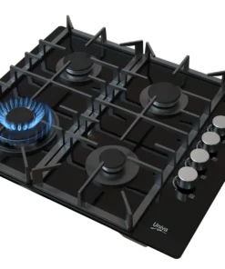 Univa 4 Burner Gas On Glass Hob Black UGH640G