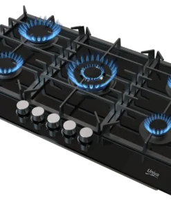 Univa 5 Burner Gas On Glass Hob Black UGH950G