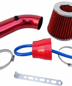 Universal Power Intake Pipe with Double intake & High Flow Air Filter - Red