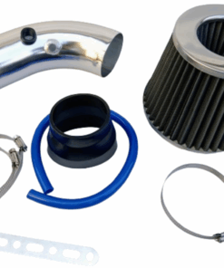 Universal Power Intake Pipe with Double intake & High Flow Air Filter - Silver, Grey