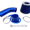 Universal Single intake Power pipe & Cone Filter with Silicone boot - Blue