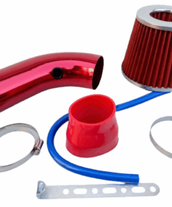 Universal Single intake Power pipe & Cone Filter with Silicone boot - Red