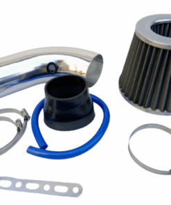 Universal Single intake Power pipe & Cone Filter with Silicone boot - Silver, Grey