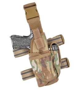 Universal Thigh Holster Leg Gun Holster with Mag Pouch - Green Camo
