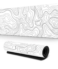 Upgraded Large Size Anti-Slip Black&White Art Gaming Mouse Pad Desk Mat - White