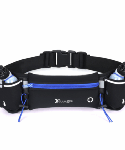 Upgraded Running Belt with 2 Water Bottles - Waist pack - Blue