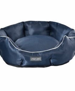 Urban Pets - Round Water Resistant Anti-Static Pet Bed Machine Washable - Blue - L