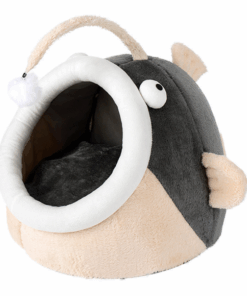 UrbanPets - Angler Fish Cat Dog Bed Cave with Removable Cushion
