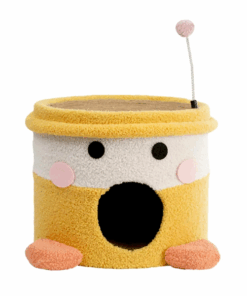 UrbanPets - Cat Pet House and Scratch Pad Bowl Interactive Fleece Ball Toy