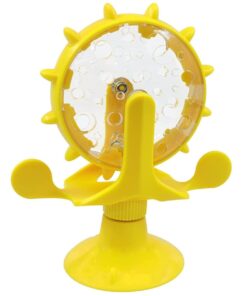 UrbanPets - Cat Treat Toy Pet Treat Dispensing Rotatable Windmill - Yellow
