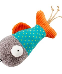UrbanPets - Catch and Scratch Pet Plush Cat Toy with Natural Catnip - Fish