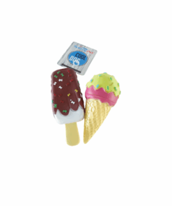UrbanPets - Dog Squeaky Toy Gift Box,2 pcs.  Ice Cream Bar Popsicle