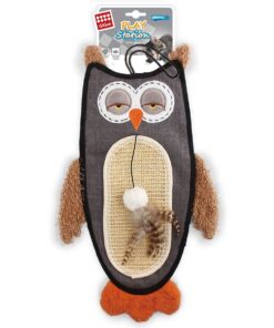 UrbanPets - Interactive Cat Toy Owl Scratcher with Sisal Belly and Catnip