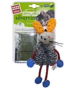 UrbanPets - Refillable Catnip Scratch Cat Toy with 3 Catnip Bags - Rabbit