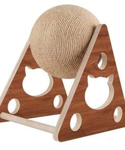 UrbanPets - Rotating Sisal Cat Scratching Ball Interactive Cat Scratcher
